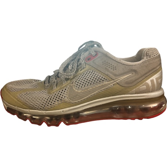 WMNS NIKE AIR MAX + 2013 LE REFLECTIVE SILVER-HYPER RED SZ 7.5 [579585-006] - Picture 2 of 9